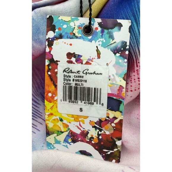 Robert Graham Ladies Long Sleeve Carrie Button Front Tropical Print Shirt Small - Picture 11 of 12